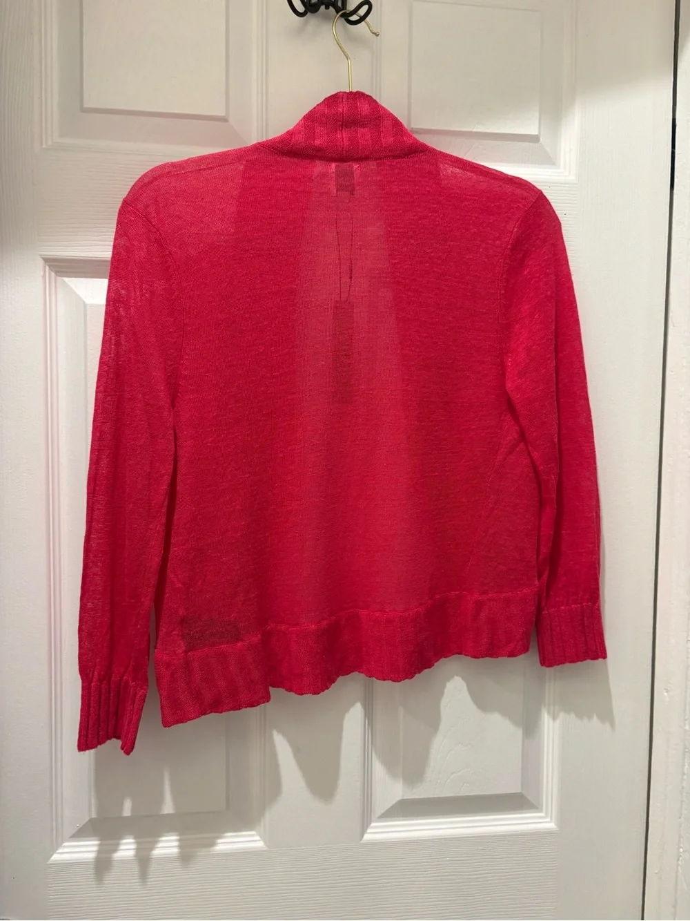 NIC+ZOE NWT Small Daiquiri Pink Linen Blend Open Front Cardigan Sweater $118